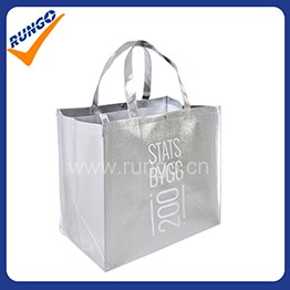 Silver metallic non woven bag with custom printing